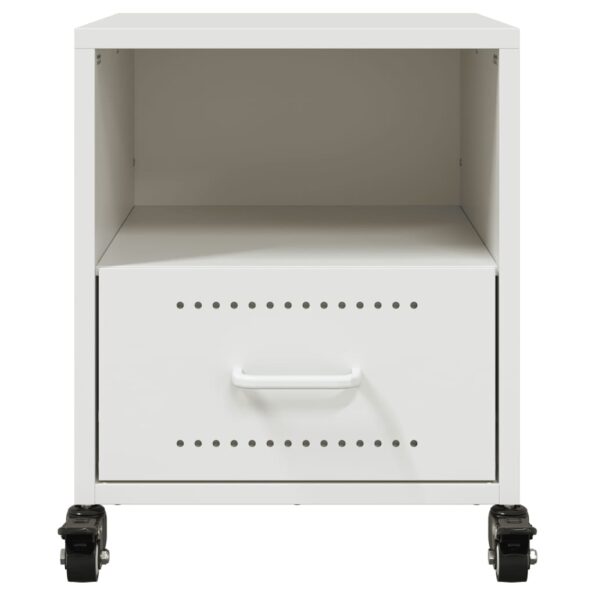 vidaXL Nočné stolíky 2 ks biele 36x39x43,5 cm oceľ – Obrázok 5
