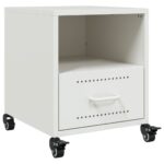 vidaXL Nočné stolíky 2 ks biele 36x39x43,5 cm oceľ – Obrázok 6