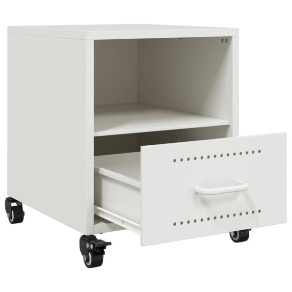 vidaXL Nočné stolíky 2 ks biele 36x39x43,5 cm oceľ – Obrázok 9