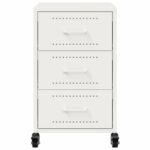 vidaXL Nočný stolík biely 36x39x59 cm oceľ – Obrázok 6