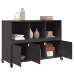 vidaXL Komoda čierna 100,5x39x72 cm oceľ valcovaná za studena – Obrázok 5