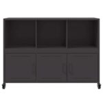 vidaXL Komoda čierna 100,5x39x72 cm oceľ valcovaná za studena – Obrázok 6