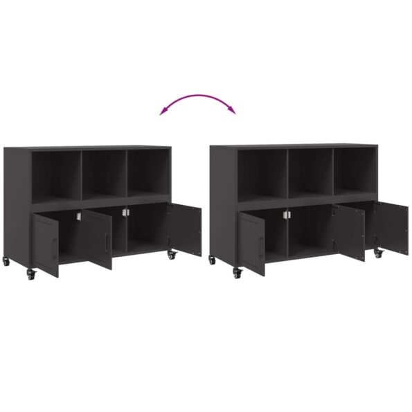 vidaXL Komoda čierna 100,5x39x72 cm oceľ valcovaná za studena – Obrázok 10