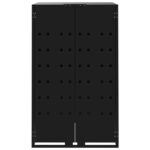 vidaXL Úložisko na 1 kôš na kolieskach čierne 69x79x117 cm oceľ – Obrázok 4