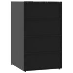 vidaXL Úložisko na 1 kôš na kolieskach čierne 69x79x117 cm oceľ – Obrázok 6