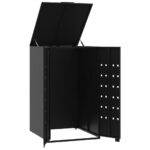 vidaXL Úložisko na 1 kôš na kolieskach čierne 69x79x117 cm oceľ – Obrázok 7