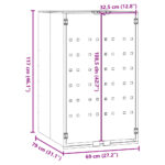 vidaXL Úložisko na 1 kôš na kolieskach čierne 69x79x117 cm oceľ – Obrázok 10