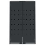 vidaXL Úložisko na 1 kôš na kolieskach antracitové 69x79x117 cm oceľ – Obrázok 4