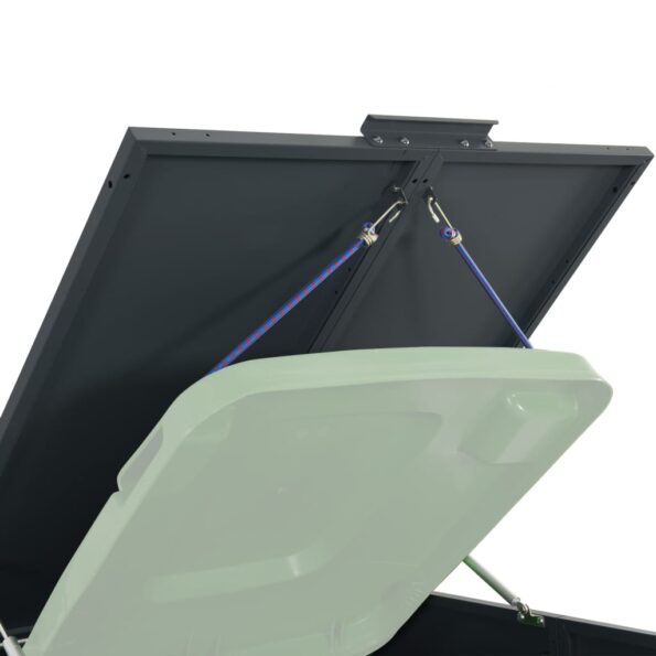 vidaXL Úložisko na 1 kôš na kolieskach antracitové 69x79x117 cm oceľ – Obrázok 8