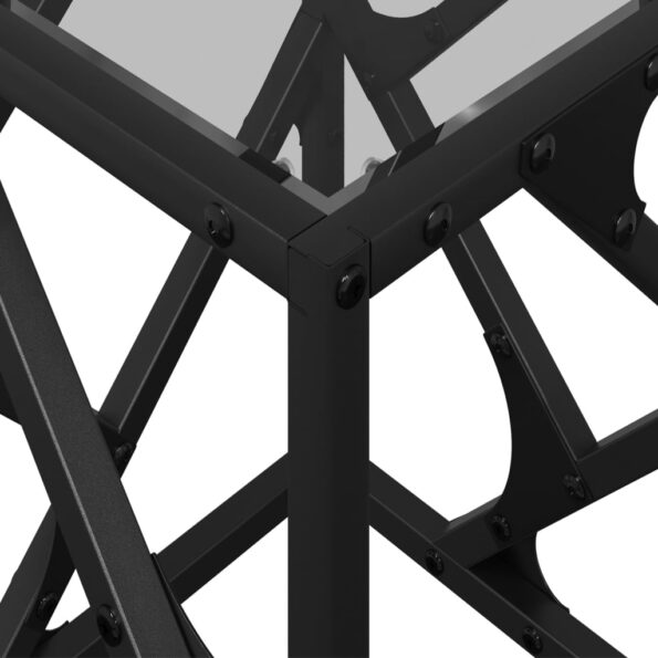 vidaXL Konferenčný stolík priehľadná sklenená doska 30x30x41 cm oceľ – Obrázok 8