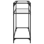 vidaXL Konferenčný stolík priehľadná sklenená doska 80x35x81 cm oceľ – Obrázok 5