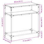 vidaXL Konferenčný stolík priehľadná sklenená doska 80x35x81 cm oceľ – Obrázok 9