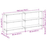 vidaXL Konzolový stolík s čiernou sklenenou doskou 194,5x30x81 cm oceľ – Obrázok 9