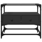 vidaXL TV skrinka sklenená doska čierna 60x35x51 cm kompozitné drevo – Obrázok 4