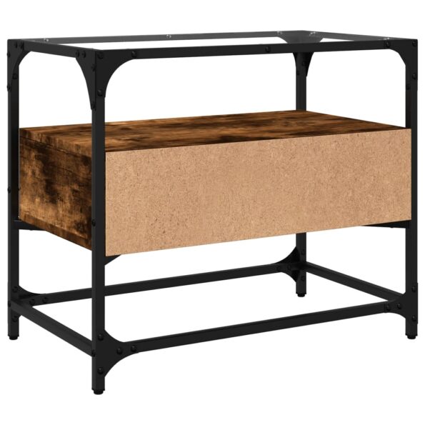 vidaXL TV skrinka sklenená doska dymový dub 60x35x51 cm kompoz. drevo – Obrázok 6