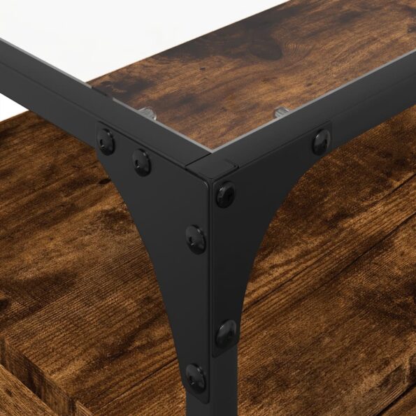 vidaXL TV skrinka sklenená doska dymový dub 60x35x51 cm kompoz. drevo – Obrázok 8