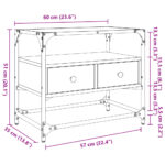 vidaXL TV skrinka sklenená doska dymový dub 60x35x51 cm kompoz. drevo – Obrázok 10