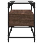 vidaXL TV skrinka sklenená doska hnedý dub 60x35x51 cm kompozit. drevo – Obrázok 5