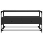 vidaXL TV skrinka sklenená doska čierna 98x35x51 cm kompozitné drevo – Obrázok 4