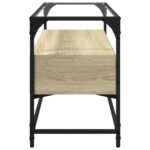 vidaXL TV skrinka sklenená doska dub sonoma 98x35x51 cm kompoz. drevo – Obrázok 5