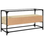 vidaXL TV skrinka sklenená doska dub sonoma 98x35x51 cm kompoz. drevo – Obrázok 6