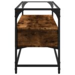 vidaXL TV skrinka sklenená doska dymový dub 98x35x51 cm kompoz. drevo – Obrázok 5