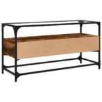 vidaXL TV skrinka sklenená doska dymový dub 98x35x51 cm kompoz. drevo – Obrázok 6
