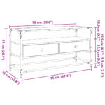 vidaXL TV skrinka sklenená doska dymový dub 98x35x51 cm kompoz. drevo – Obrázok 10