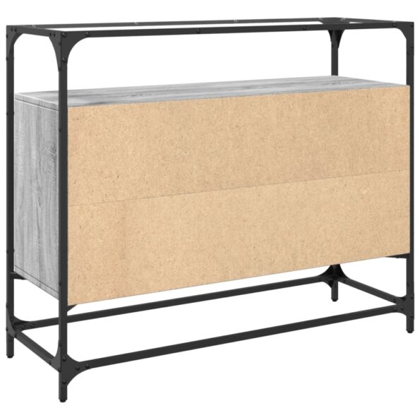 vidaXL TV skrinka sklenená doska sivá sonoma 98x35x81 cm kompoz. drevo – Obrázok 6