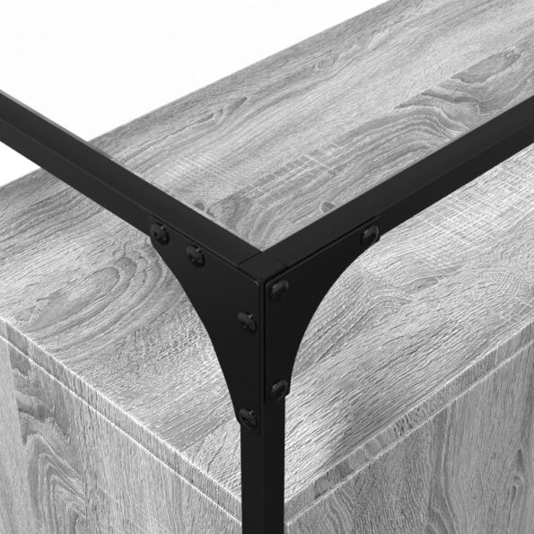 vidaXL TV skrinka sklenená doska sivá sonoma 98x35x81 cm kompoz. drevo – Obrázok 7