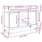 vidaXL TV skrinka sklenená doska sivá sonoma 98x35x81 cm kompoz. drevo – Obrázok 10