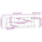 vidaXL TV skrinka biela 110x30x41 cm kompozitné drevo – Obrázok 10