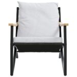 vidaXL Záhradné stoličky s vankúšmi 2 ks čierne oceľ – Obrázok 3