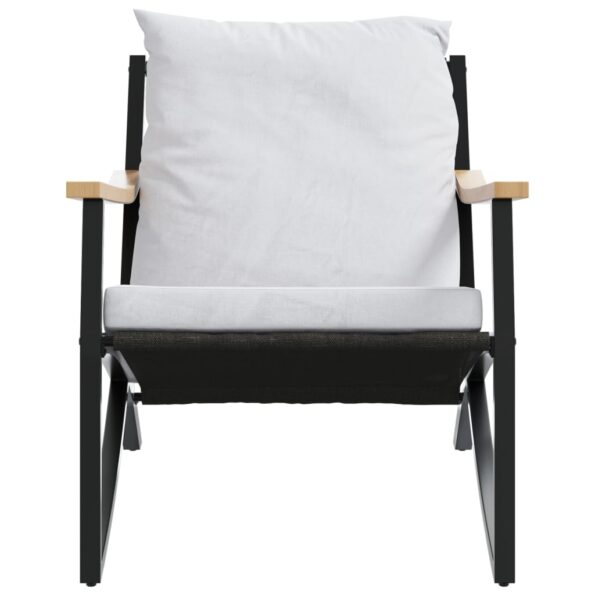 vidaXL Záhradné stoličky s vankúšmi 2 ks čierne oceľ – Obrázok 3