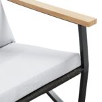 vidaXL Záhradné stoličky s vankúšmi 2 ks čierne oceľ – Obrázok 7