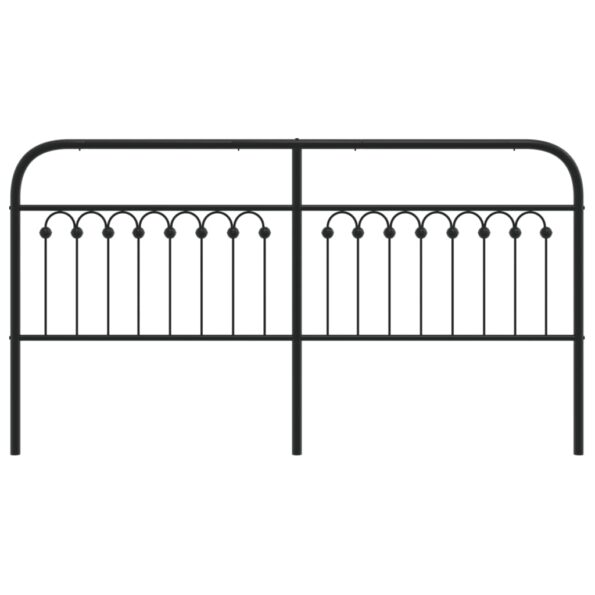 vidaXL Kovové čelo postele, čierne 180 cm – Obrázok 4