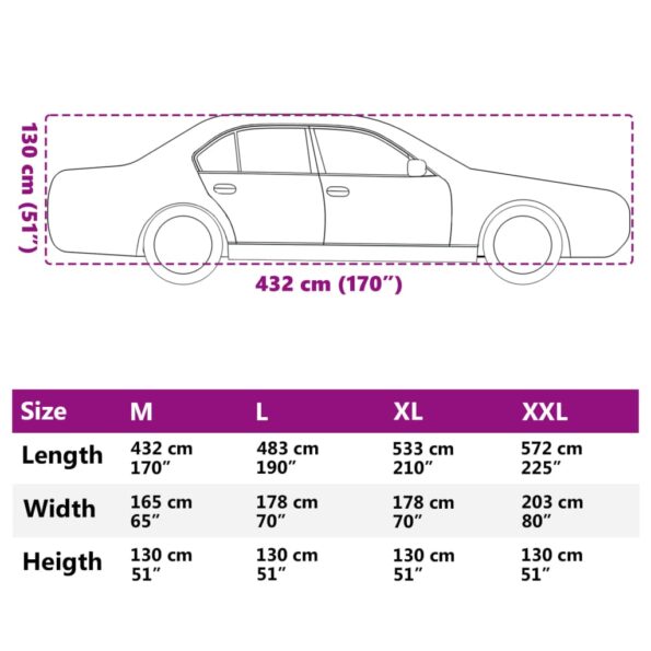 vidaXL Plachta na auto pre sedan s popruhmi plná strieborná M – Obrázok 11