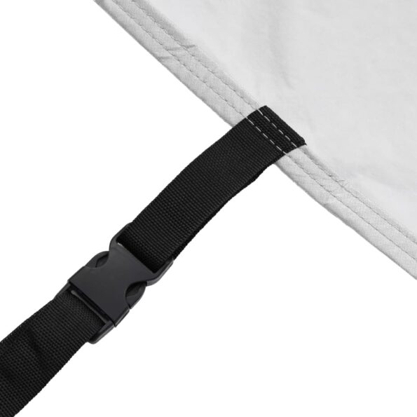 vidaXL Plachta na auto pre sedan s popruhmi plná strieborná XXL – Obrázok 9