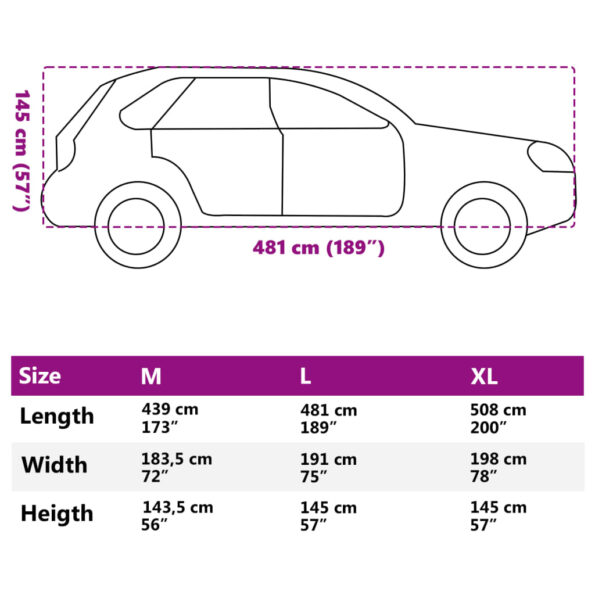 vidaXL Plachta na auto pre SUV plná sivá L netkaná textília – Obrázok 11