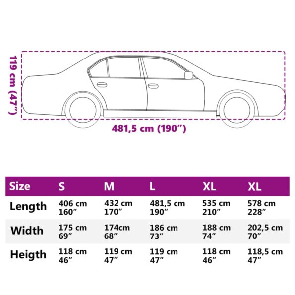 vidaXL Plachta na auto na ochranu pred krupobitím L sivá a strieborná – Obrázok 11
