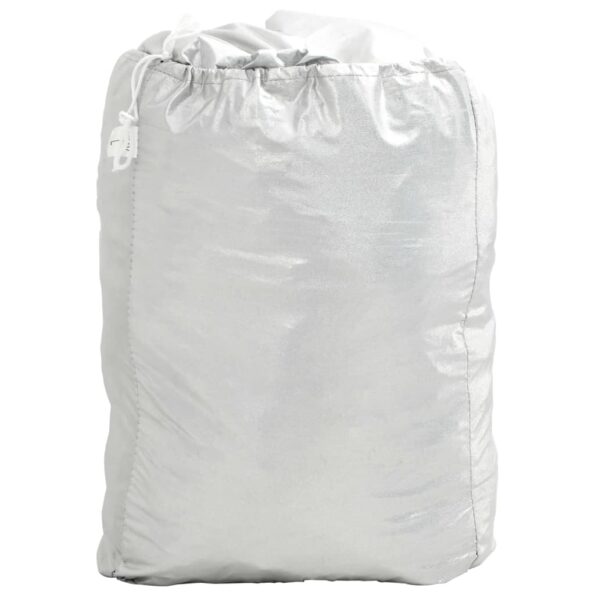 vidaXL Plachta na auto pre sedan s popruhmi plná strieborná XL PEVA – Obrázok 3