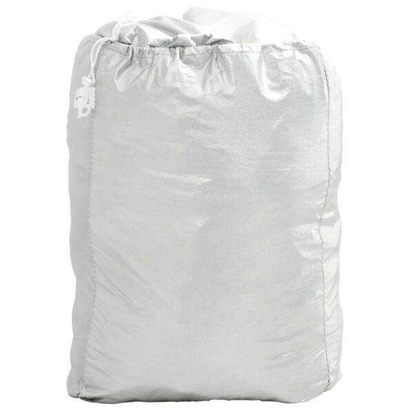 vidaXL Polovičná plachta na auto s háčikmi strieborná M PEVA – Obrázok 3