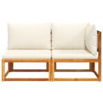 vidaXL Záhradná pohovka s vankúšmi 2-miestna masívna akácia – Obrázok 5