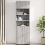vidaXL Nástenná skrinka, sivá sonoma 70x42,5x40 cm kompozitné drevo – Obrázok 3