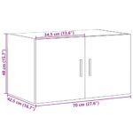 vidaXL Nástenná skrinka, sivá sonoma 70x42,5x40 cm kompozitné drevo – Obrázok 11