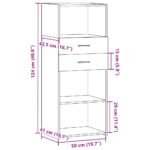 vidaXL Vysoká skrinka čierna 50x42,5x124 cm kompozitné drevo – Obrázok 10