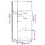 vidaXL Vysoká skrinka dymový dub 50x42,5x124 cm kompozitné drevo – Obrázok 10