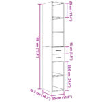 vidaXL Vysoká skrinka, betónovo sivá 30x42,5x185 cm, kompozitné drevo – Obrázok 9