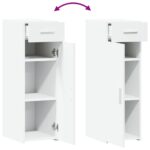 vidaXL Komoda biela 30x42,5x93 cm kompozitné drevo – Obrázok 7