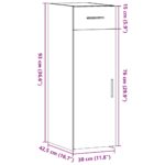 vidaXL Komoda hnedý dub 30x42,5x93 cm kompozitné drevo – Obrázok 11